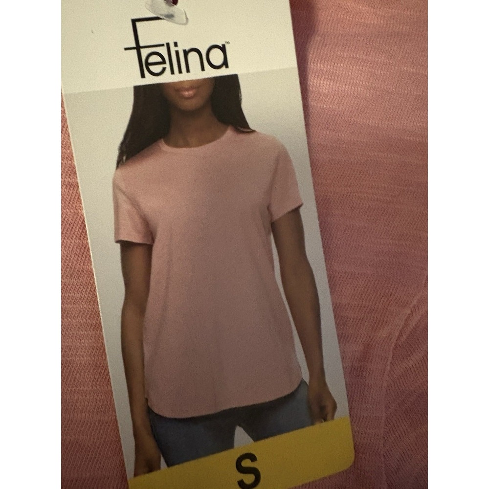 FELINA Women's Size S Bridal Rose Pink T-Shirt NWT‎ Soft Short Sleeve Stretch T